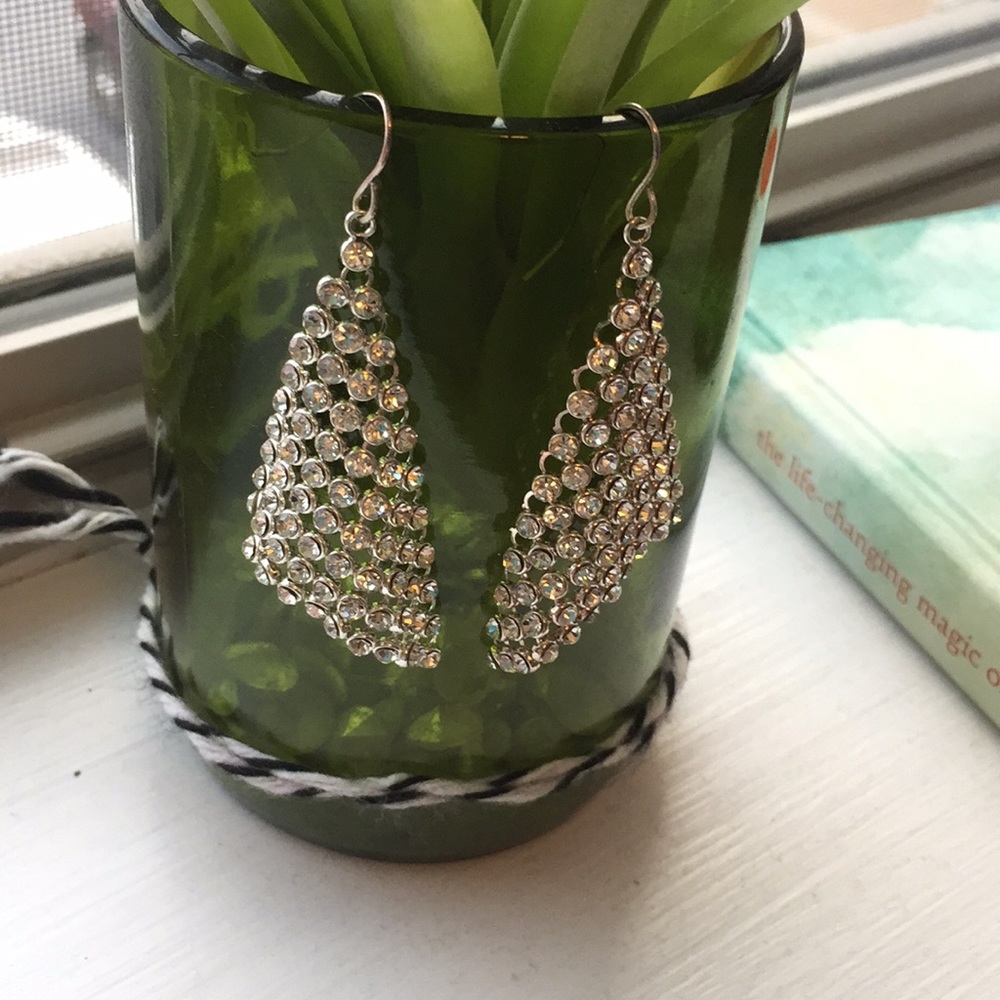 Silver Drape Statement Earrings